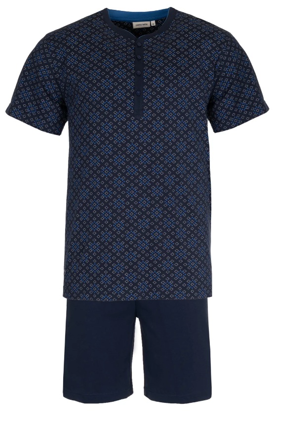 Pastunette Shortama met knoopjes blauw